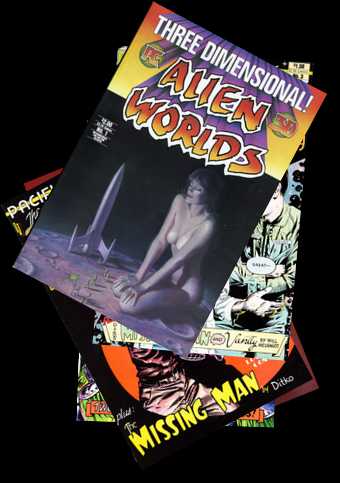 [Stack of comics published by Pacific Comics]