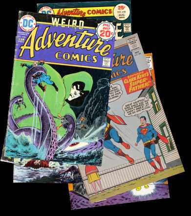 [Adventure Comics stack]